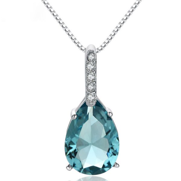 romantic pear pendant necklace for women sea blue zircon silver charming pendant box chain women's jewelry
romantic pear pendant necklace for women sea blue zircon silver charming pendant box chain women's jewelry