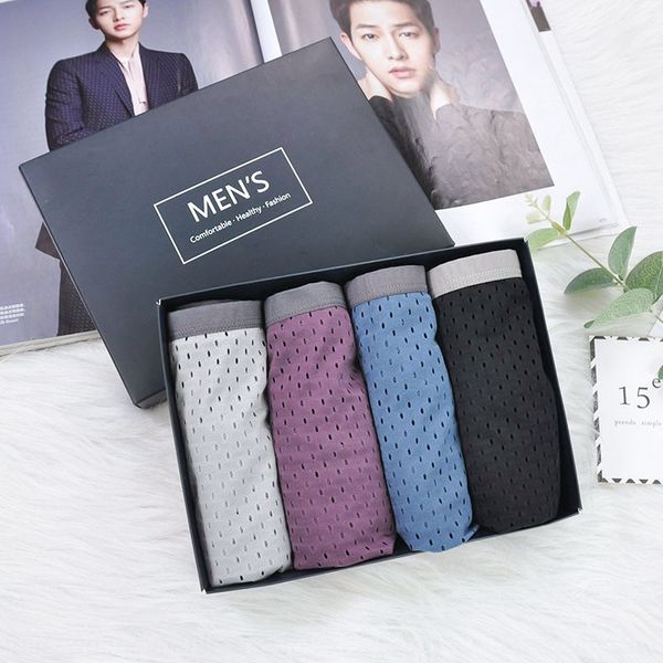 cool mesh breathable head solid color boxer underpants boxer pants underwear four boxed men's underwear, Black;white
cool mesh breathable head solid color boxer underpants boxer pants underwear four boxed men's underwear, Black;white