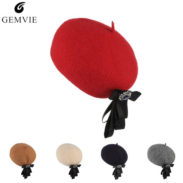 fall winter hats beret cap for women british style lady elegant solid color wool blend beret with ribbon bow vintage painter hat, Blue;gray
fall winter hats beret cap for women british style lady elegant solid color wool blend beret with ribbon bow vintage painter hat, Blue;gray