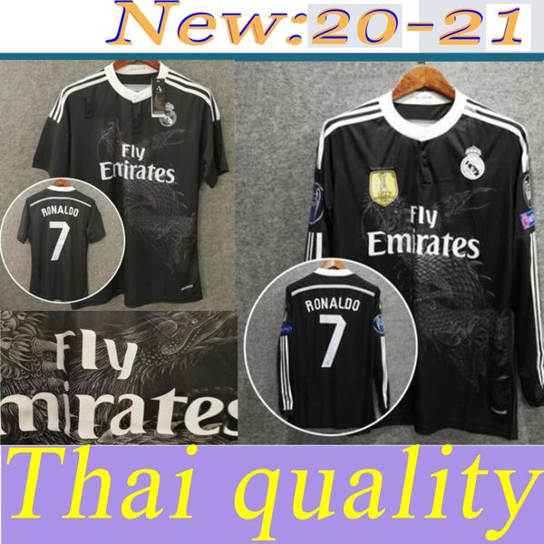 ronaldo benzema isco long sleeve 2014 2015 real madrid retro soccer jersey 14 15 vintage third black football shirt chinese dragon, Black;yellow 
ronaldo benzema isco long sleeve 2014 2015 real madrid retro soccer jersey 14 15 vintage third black football shirt chinese dragon, Black;yellow