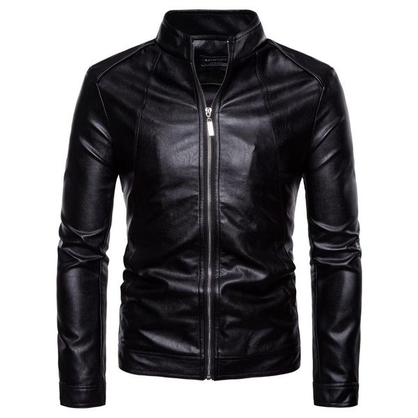 men's fur & faux 2021 autumn foreign trade stand collar motorcycle leather washed pu jacket, Black
men's fur & faux 2021 autumn foreign trade stand collar motorcycle leather washed pu jacket, Black