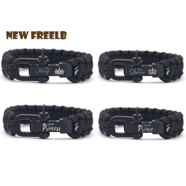 new her king his queen their prince princess family paracord survival bracelets black metal buckle husband wife, White
new her king his queen their prince princess family paracord survival bracelets black metal buckle husband wife, White