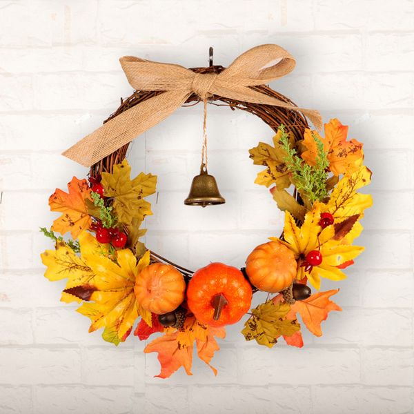 autumn leaf pumpkin wreath with bell thanksgiving halloween front door home decor dtt88
autumn leaf pumpkin wreath with bell thanksgiving halloween front door home decor dtt88