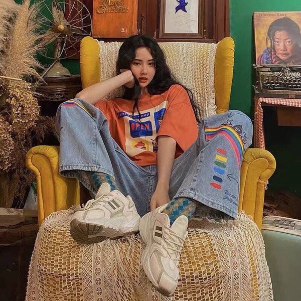 blue rainbow jeans women streetwear straight jeans female cotton cargo pants streetwear loose summer harajuku oversized
blue rainbow jeans women streetwear straight jeans female cotton cargo pants streetwear loose summer harajuku oversized