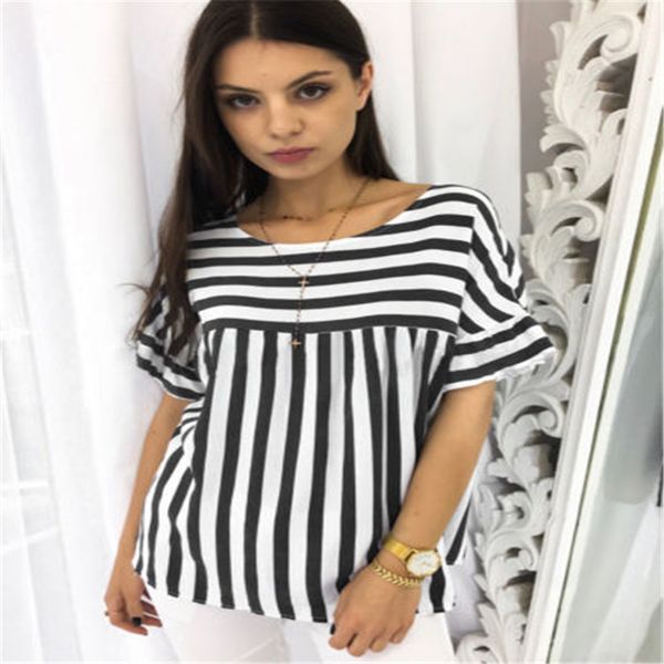 us stock summer womens casual blouse shirt woemn short sleeve crew neck striped shirt blouse, White
us stock summer womens casual blouse shirt woemn short sleeve crew neck striped shirt blouse, White