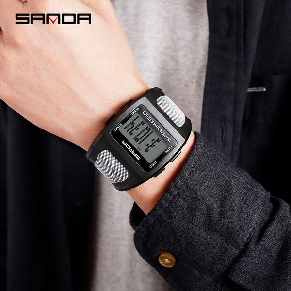 sanda sports digital watch men's fashion waterproof electronic watch men's luxury led sports clock relogio masculino, Slivery;brown
sanda sports digital watch men's fashion waterproof electronic watch men's luxury led sports clock relogio masculino, Slivery;brown