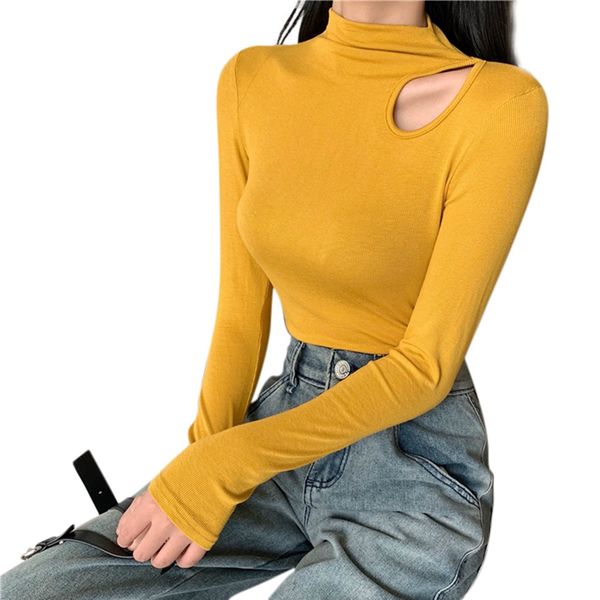 women t shirt new fashion spring autumn girls female long sleeve turtleneck hollow out shirt casual korean camiseta, White
women t shirt new fashion spring autumn girls female long sleeve turtleneck hollow out shirt casual korean camiseta, White