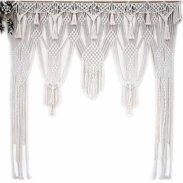 white bohemian macrame handmade knitting cotton rope tapestry wall hanging tapisserie banner tassel craft home decor textiles
white bohemian macrame handmade knitting cotton rope tapestry wall hanging tapisserie banner tassel craft home decor textiles
