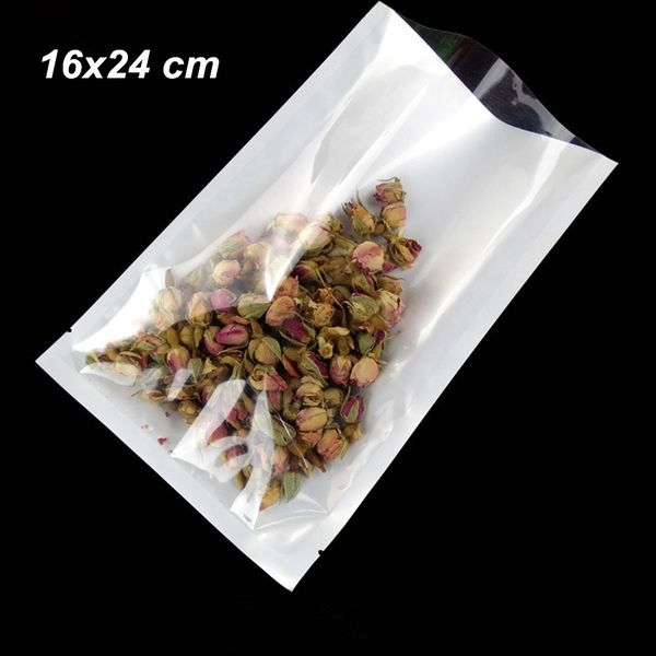 50pcs 16x24cm open clear / white poly plastic heat seal vacu food grade packing bag with tear notch vacuum poly pouches for coffee bean
50pcs 16x24cm open clear / white poly plastic heat seal vacu food grade packing bag with tear notch vacuum poly pouches for coffee bean