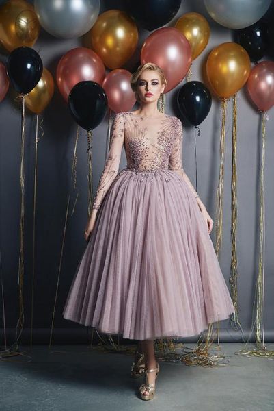 new arrival illusion o neck beaded heavily sheer long sleeve length puffy prom dresses, White;black
new arrival illusion o neck beaded heavily sheer long sleeve length puffy prom dresses, White;black