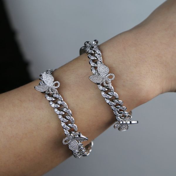 2020 new fashion iced out bling cz butterfly bracelet hip hop women jewelry for gift t200423, Black
2020 new fashion iced out bling cz butterfly bracelet hip hop women jewelry for gift t200423, Black