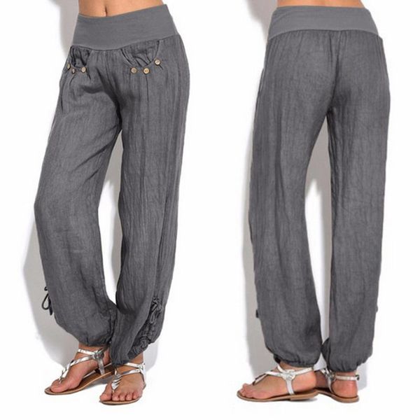 fashion women solid buttons cotton and linen casual loose trouser wide leg pants high waist joggers pants capris good fabric, Black;white
fashion women solid buttons cotton and linen casual loose trouser wide leg pants high waist joggers pants capris good fabric, Black;white