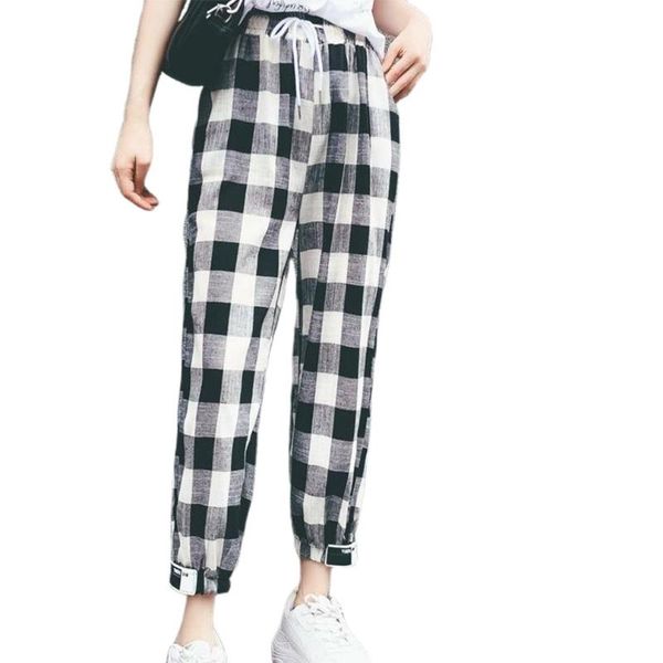 summer nine points pants female students loose korean version of ulzzang wild plaid thin casual pants, Black;green
summer nine points pants female students loose korean version of ulzzang wild plaid thin casual pants, Black;green