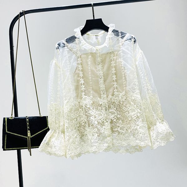 autumn 2019 women's retro wood ear edge lantern horn sleeve fashion lace shirt blouse women elegant women long sleeve shirts, White
autumn 2019 women's retro wood ear edge lantern horn sleeve fashion lace shirt blouse women elegant women long sleeve shirts, White