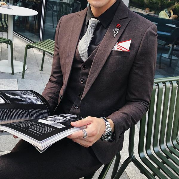 2020 spring and autumn new style classic solid color male suit three pieces set korean slim suit groom get married casual, White;black
2020 spring and autumn new style classic solid color male suit three pieces set korean slim suit groom get married casual, White;black