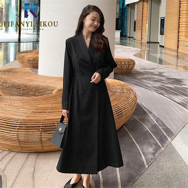 2020 spring women fashion black trench coat lapel double breasted elegant long trench coat female casual outerwear high quality, Tan;black
2020 spring women fashion black trench coat lapel double breasted elegant long trench coat female casual outerwear high quality, Tan;black