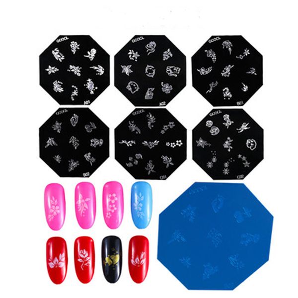 6 styles cartoon diy nail art stamping plates manicure cute flower templates stamp plate nail art tools, White
6 styles cartoon diy nail art stamping plates manicure cute flower templates stamp plate nail art tools, White