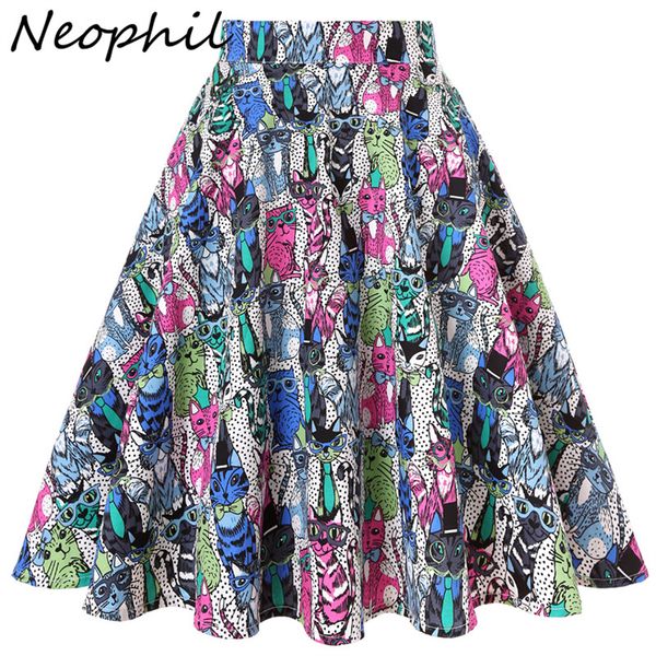 neophil pleated midi skirts womens high waist cats animal pattern printed jupe rokken gothic cotton short mid-calf skirts s1702, Black
neophil pleated midi skirts womens high waist cats animal pattern printed jupe rokken gothic cotton short mid-calf skirts s1702, Black