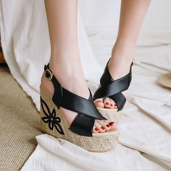 sandals us4-11 womens open toe bowtie platform super wedge high heel embroidery floral slingbacks summer shoes plus size 3colors, Black
sandals us4-11 womens open toe bowtie platform super wedge high heel embroidery floral slingbacks summer shoes plus size 3colors, Black