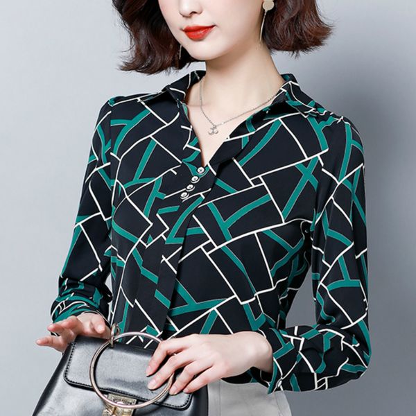 fashion womens and blouses print striped chiffon blouse shirt plus size office blouse women long sleeve women shirts a891, White
fashion womens and blouses print striped chiffon blouse shirt plus size office blouse women long sleeve women shirts a891, White