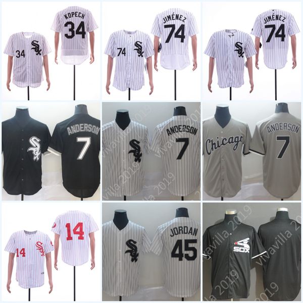 Chicago 7 Tim Anderson Eloy Jimenez Paul Konerko #45 Michael #34 Kopech White Grey Black Baseball Jerseys
Chicago 7 Tim Anderson Eloy Jimenez Paul Konerko #45 Michael #34 Kopech White Grey Black Baseball Jerseys