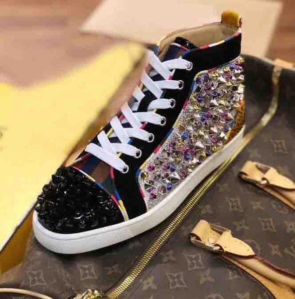 2019 designer fashion red bottom shoes studded spikes flat sneakers for men women glitter party lovers genuine leather casual rivet sneaker, Black
2019 designer fashion red bottom shoes studded spikes flat sneakers for men women glitter party lovers genuine leather casual rivet sneaker, Black
