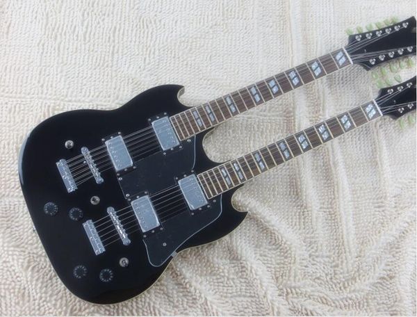 sg12 string + 6 double neck electric guitar black body transparent shield, can be equipped with guitar case, ing
sg12 string + 6 double neck electric guitar black body transparent shield, can be equipped with guitar case, ing