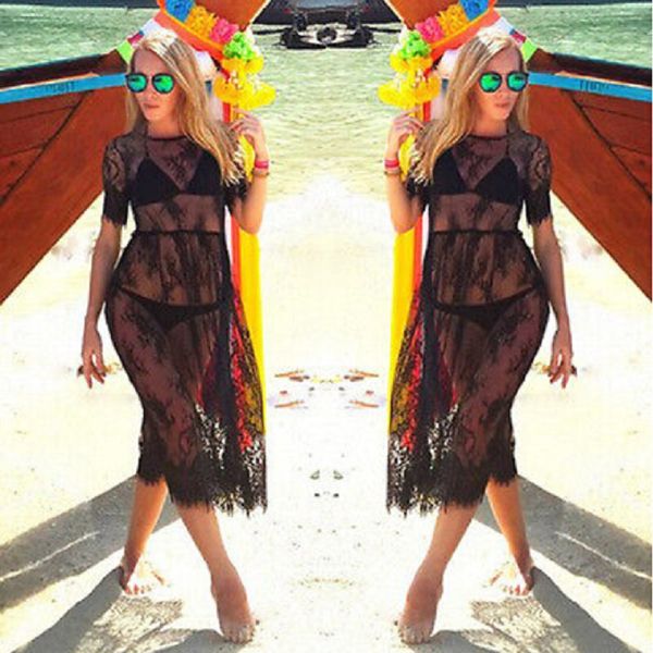 black sheer beach cover up lace embroidered mesh cover ups short sleeve swimsuit up summer dress beach wear for women, Blue;gray
black sheer beach cover up lace embroidered mesh cover ups short sleeve swimsuit up summer dress beach wear for women, Blue;gray