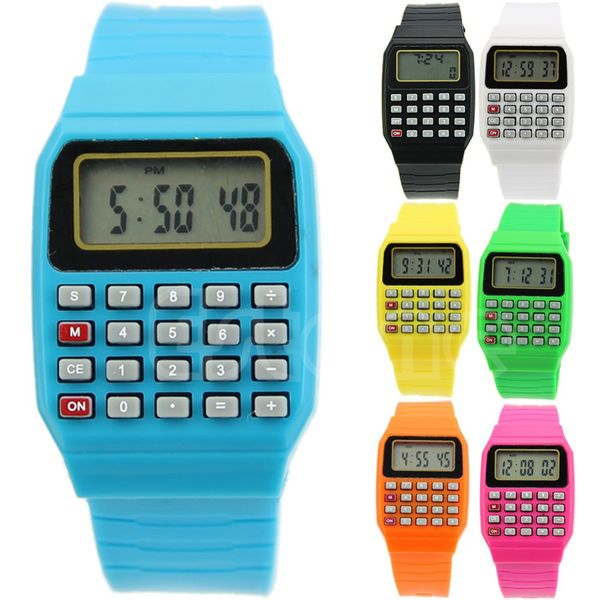 children electronic calculator silicone date multi-purpose keypad wrist watch new drop shipping-pc friend