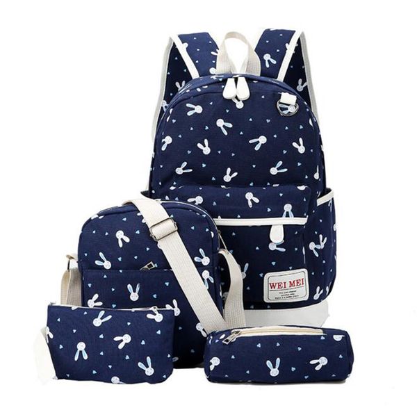 preppy style canvas backpack 4 pcs/set women school knapsack teenagers student casual shoulder bag girls travel rucksack 
preppy style canvas backpack 4 pcs/set women school knapsack teenagers student casual shoulder bag girls travel rucksack