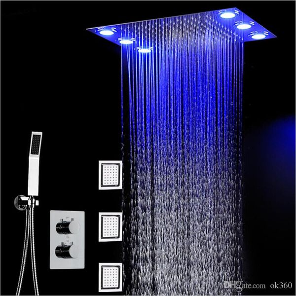 360*500mm rain shower set remote control color led ceiling lights rainfall waterfal shower 3 way temperature thermostatic mixer bathroom
360*500mm rain shower set remote control color led ceiling lights rainfall waterfal shower 3 way temperature thermostatic mixer bathroom