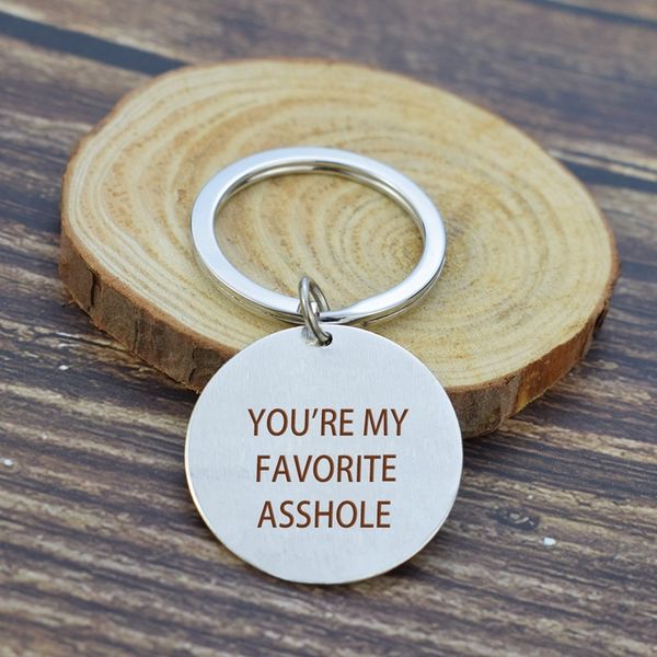 funny boyfriend gift,you're my favorite asshole keychain,engraved stainless steel keyring valentines day,funny gift for husband, Silver
funny boyfriend gift,you're my favorite asshole keychain,engraved stainless steel keyring valentines day,funny gift for husband, Silver