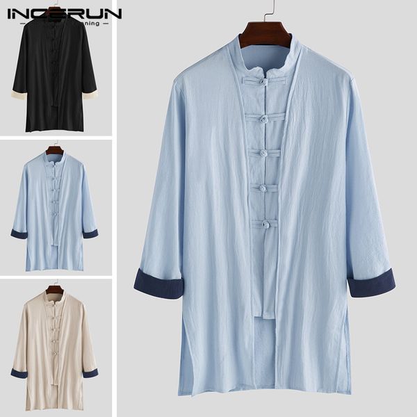 men shirt vintage 2019 stand collar long sleeve solid casual blouse cotton chinese style retro mens long shirts incerun s-3xl, White;black
men shirt vintage 2019 stand collar long sleeve solid casual blouse cotton chinese style retro mens long shirts incerun s-3xl, White;black