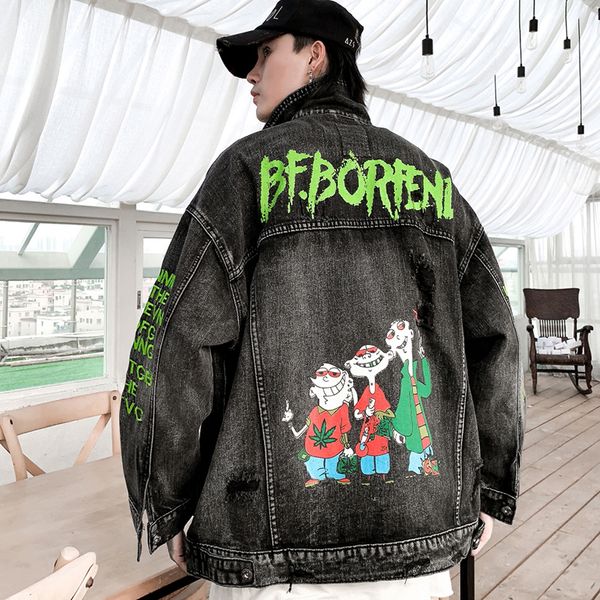 streetwear hip hop cartoon letter print denim jacket men's embroidery autumn and winter jeans jacket male chaqueta hombre coats, Black;brown
streetwear hip hop cartoon letter print denim jacket men's embroidery autumn and winter jeans jacket male chaqueta hombre coats, Black;brown