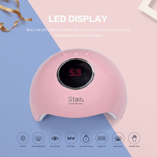 36w nail dryer uv led nail lamp gel polish curing lamp with bottom 30s/60s/90s timer lcd display for dryer
36w nail dryer uv led nail lamp gel polish curing lamp with bottom 30s/60s/90s timer lcd display for dryer