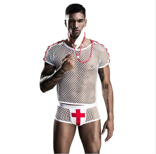 мужская сетка mesh sexy наборы o-образным вырезом футболки с боксёры 2pcs костюмы man uniiform выдалбливают sheer sexy underwears, Black;white
мужская сетка mesh sexy наборы o-образным вырезом футболки с боксёры 2pcs костюмы man uniiform выдалбливают sheer sexy underwears, Black;white
