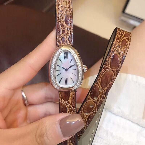 2020 elegant fashion 28mm mother of pearl oval dial ladies double wrap brown leather band watch quartz womens watches, Slivery;brown
2020 elegant fashion 28mm mother of pearl oval dial ladies double wrap brown leather band watch quartz womens watches, Slivery;brown
