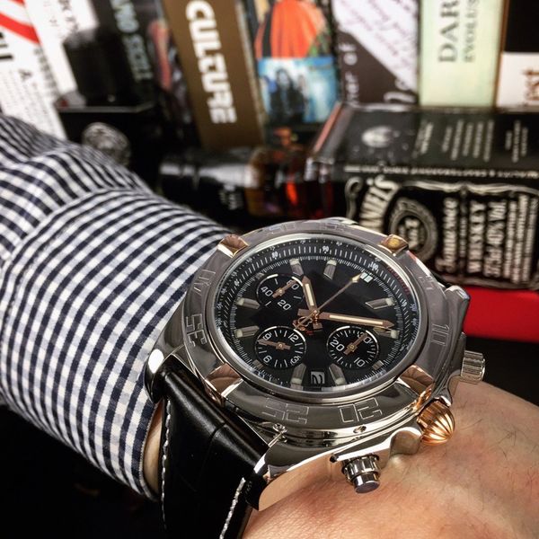 1884 luxury men's watch ab011011 quartz movement 43mm dial leather strap fashionable gentleman's watch, Slivery;brown
1884 luxury men's watch ab011011 quartz movement 43mm dial leather strap fashionable gentleman's watch, Slivery;brown