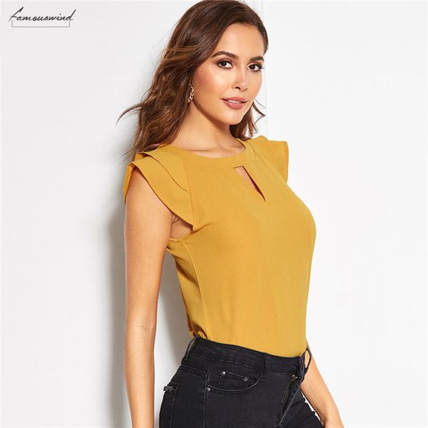 solid cut keyhole back blouse cap sleeve women 2019 office elegant ladies ol workwear summer blouses, White
solid cut keyhole back blouse cap sleeve women 2019 office elegant ladies ol workwear summer blouses, White