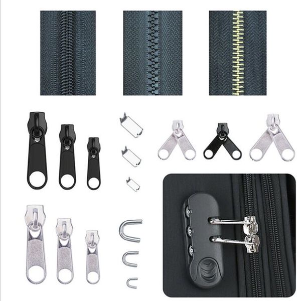 zipper repair kit zip slider rescue universal zipper head replacement jacket clothes bag tent fix plier sewing tools, Black 
zipper repair kit zip slider rescue universal zipper head replacement jacket clothes bag tent fix plier sewing tools, Black