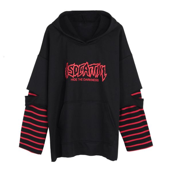 women designer hoodies womens clothes harajuku punk hooded sweatshirt stripe patchwork hole hoodies casual loose streetwear drop shipping, Black
women designer hoodies womens clothes harajuku punk hooded sweatshirt stripe patchwork hole hoodies casual loose streetwear drop shipping, Black