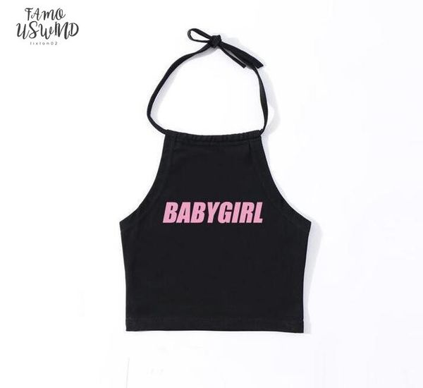2020 new fashion women t shirts letter babygirl print sleeveless halter short drop shipping good quality, White
2020 new fashion women t shirts letter babygirl print sleeveless halter short drop shipping good quality, White