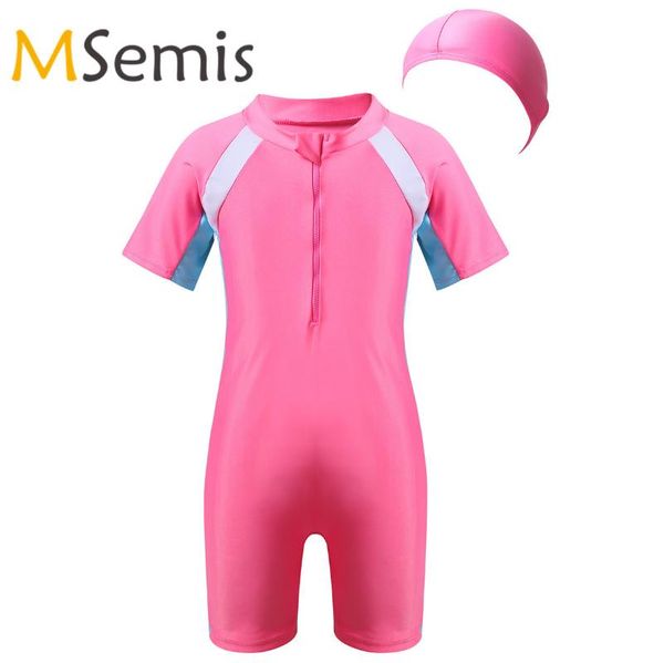 kids boys girls swimsuit swimwear one-piece short sleeves zippered beach bathing suit clothing rash guard with swimming cap
kids boys girls swimsuit swimwear one-piece short sleeves zippered beach bathing suit clothing rash guard with swimming cap