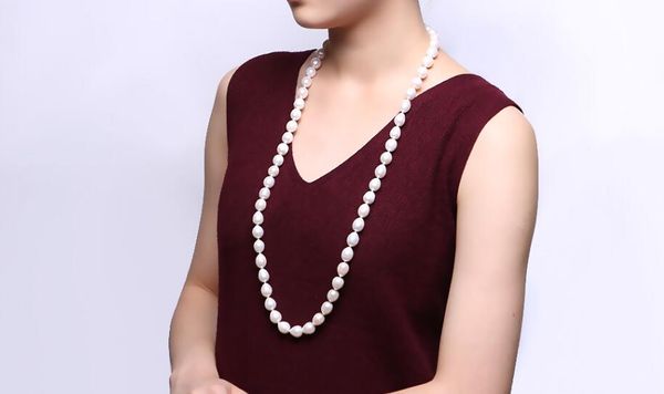 30'' 80cm women jewelry natural pearl 8x9mm white oval round freshwater pearl long necklace gift, Silver
30'' 80cm women jewelry natural pearl 8x9mm white oval round freshwater pearl long necklace gift, Silver