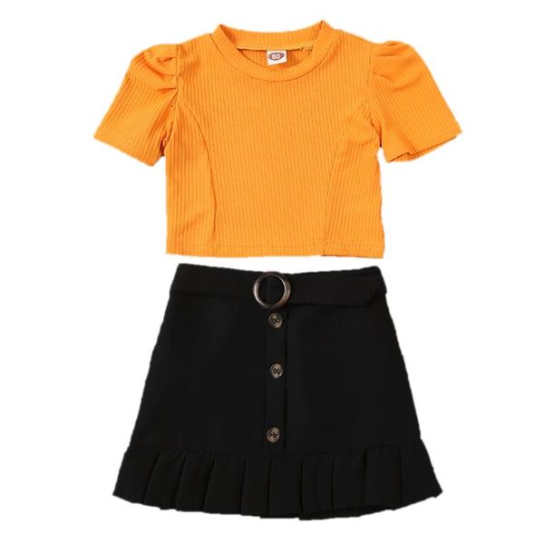 2pcs kid baby girls summer casual clothes puff short sleeve t shirt +ruffle button skirt outfits set, White
2pcs kid baby girls summer casual clothes puff short sleeve t shirt +ruffle button skirt outfits set, White
