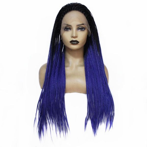 ombre blue micro braided wig with baby hair heat resistant fiber hair glueless synthetic lace front wigs for women, Black
ombre blue micro braided wig with baby hair heat resistant fiber hair glueless synthetic lace front wigs for women, Black