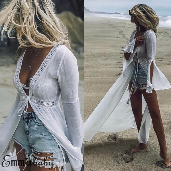 women cover up solid chiffon bikini vintage long sleeve beachwear swimwear casual fahsion beach casual tassel summer white, Blue;gray
women cover up solid chiffon bikini vintage long sleeve beachwear swimwear casual fahsion beach casual tassel summer white, Blue;gray