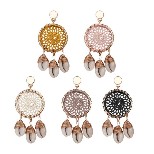 bohemia shell earrings for women handmade crochet round disc vintage earring beach earing pendientes concha bijoux coquillage, Silver
bohemia shell earrings for women handmade crochet round disc vintage earring beach earing pendientes concha bijoux coquillage, Silver