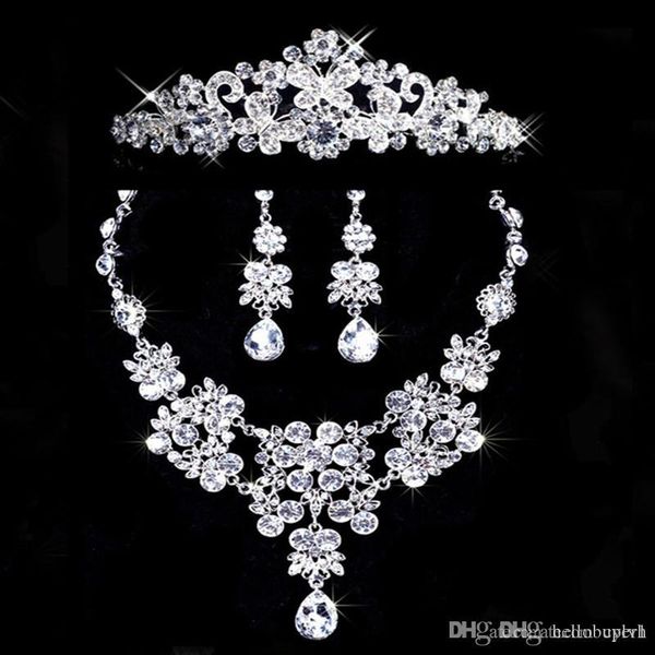 bridal jewelry three-piece sets alloy necklace crown earrings new wedding accessories 2018, White
bridal jewelry three-piece sets alloy necklace crown earrings new wedding accessories 2018, White