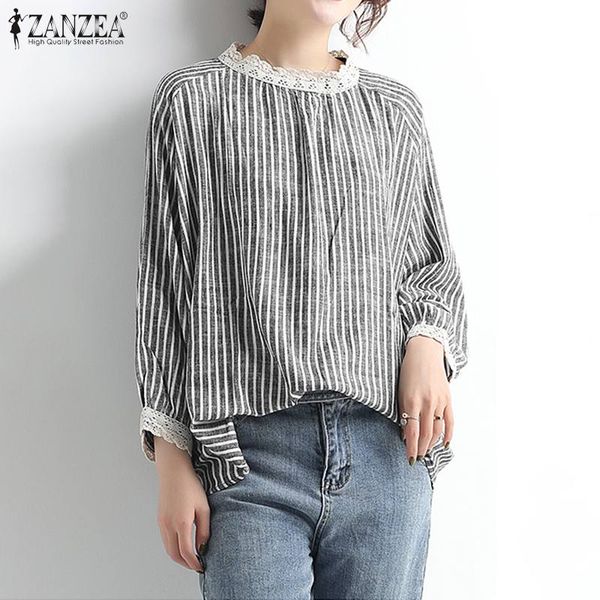 women's blouses & shirts zanzea 2021 vintage patchwork lace o neck long sleeve striped cotton linen casual tunic blusas 5xl, White
women's blouses & shirts zanzea 2021 vintage patchwork lace o neck long sleeve striped cotton linen casual tunic blusas 5xl, White